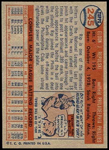 1957 Topps 245 RIP repulski Philadelphia Phillies NM/MT Phillies