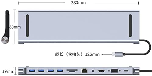 Hub USB 11 în 1 tip C la 4K compatibil HDMI RJ45 SD / TF PD USB2.0 3.0 pentru adaptorul stației de andocare pentru Laptop