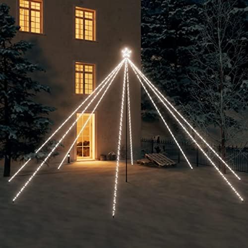 VIDAXL Lumini de brad de Crăciun interior în aer liber 800 LED -uri alb rece 16,4 '