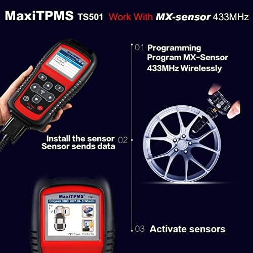 Autel MaxiTPMS TS501 TPMS reînvățați instrumentul, 2023 actualizat de TS408 / TS401, activați / reînvățați toți senzorii de