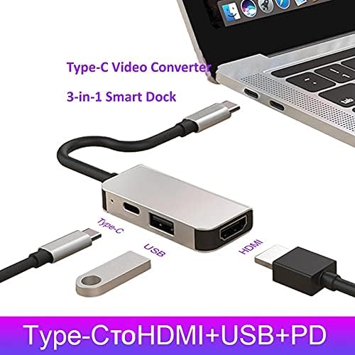 SLSFJLKJ USB Tip C 3.1 la HDMI-compatibil USB 3.0 Dock Hub 3 în 1 Adaptor USB C 4k Video PD convertor de încărcare