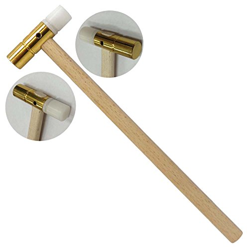 Instrument bijuterie 8.75 alamă și nailon cap ciocan / 0.5 diametru izbitoare suprafață / mânere ergonomice din lemn / 1.8