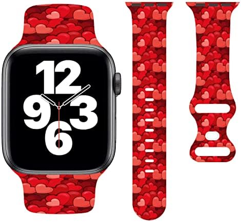 Valentines Love Heart Silicon Watch Band Smartwatch Band compatibil cu Apple Watch Soft Strap