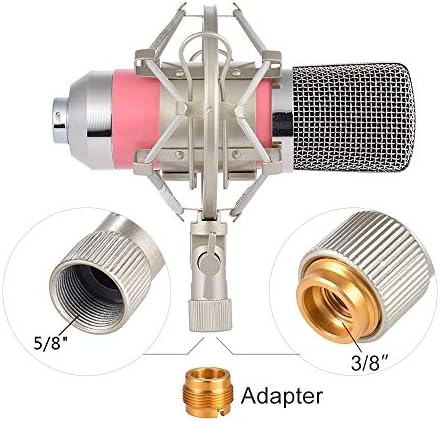GFDFD Professional Broadcast Studio Recording Condensator Microfon Microfon Kit cu stand rezistent la șocuri, reglabil Stand