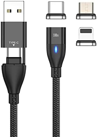Cablu BoxWave pentru Honor 3C Play - cablu MagnetoSnap PD AllCharge, Cablu de încărcare Magnet PD 100W USB Type-C Micro USB