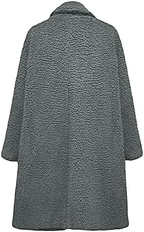 Supradimensionate Blazer, Iarna Homewear Maneca Lunga Cardigan Femei Lounge Tunica Montate Fleece Solide Pardesiu Cu