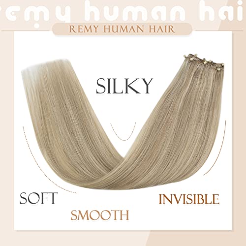 Sunny 18inch 100g și 50g extensii de păr de bătătură Micro margele extensii de păr de bătătură păr uman cenușă blondă evidențiază