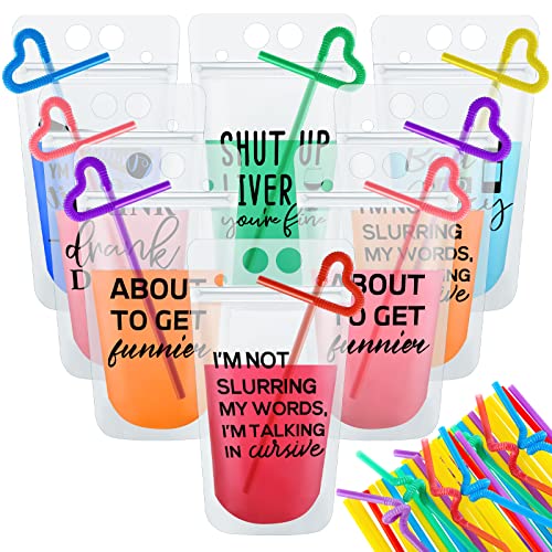 Pungi de băuturi cu paie pungi de băuturi din Plastic cu fermoar pungi de băuturi pentru petreceri pungi de suc pentru adulți
