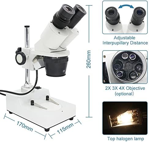 Accesorii pentru microscop 20x 30x 40x microscop Stereo binocular Microscop Stereo Industrial consumabile de laborator cu iluminare