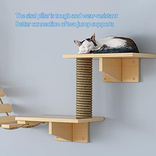 Mobilier de pisică montat pe perete, mobilier de perete pentru pisici, rafturi pentru pisici și stinghii pentru perete, cățărători