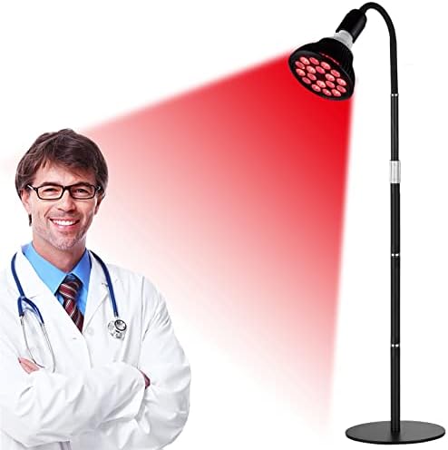 Terapie cu lumină roșie, Reglare înălțime podea 25-62, 54W 18 LED roșu 660nm și infraroșu apropiat 850nm pentru piele,ameliorarea