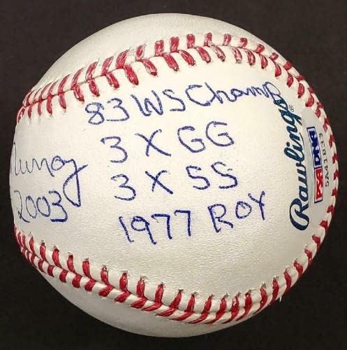 Eddie Murray Inscripție Autograf Stat semnat MLB Baseball PSA Martor CoA Auto - Baseballs autografate
