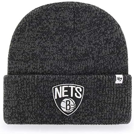 '47 Brooklyn Nets Mens Femei Creier Congela Manșetă Tricot Stretch Fit Negru Echipa Culoare Logo Beanie