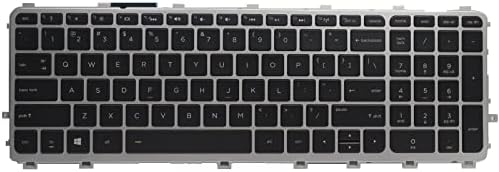 Tastatură retroiluminată Dbparts negru cu cadru argintiu pentru HP Envy 17-J120US 17-J010US 17-J050US M7-J010DX M7-J020DX M7-J120DX