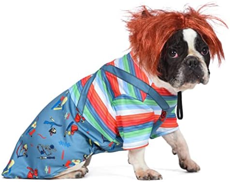 Universal Studios Horror Chucky Halloween Costum de câine - Mediu | Film de groază Costume de Halloween pentru câini, costume