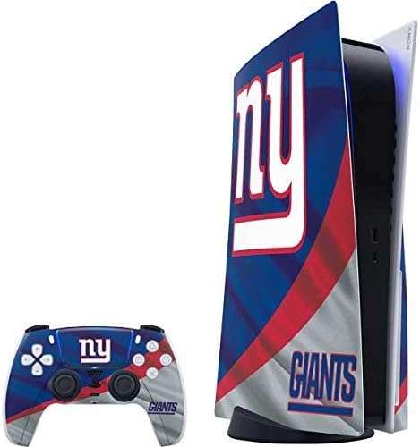 Skinit Decal Gaming skin compatibil cu consola și controlerul PS5-Design NFL New York Giants licențiat oficial