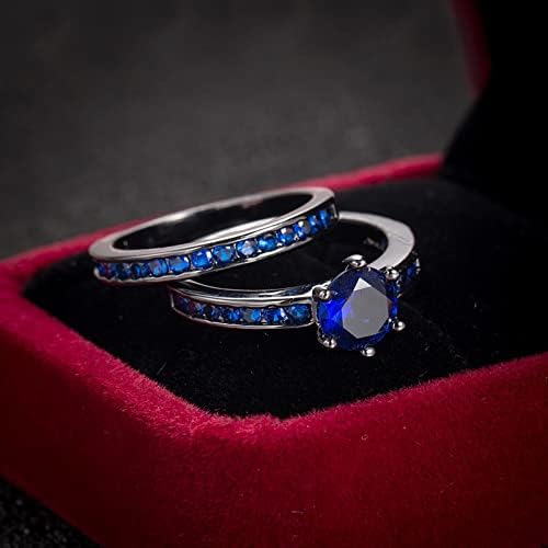 Moda inele pentru femei moda luminos verigheta rotund albastru piatra Bijuterii moda bijuterii logodit inel pentru femei Vintage
