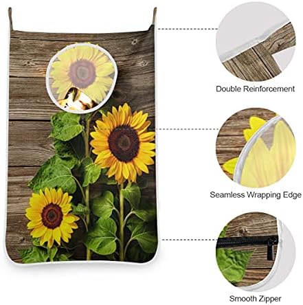 Floarea-soarelui din lemn bord USA agățat rufe împiedică sac Vintage flori Spațiu de economisire perete mare spălătorie coș