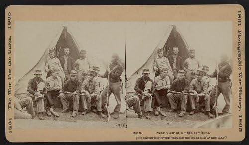 HistoricalFindings Foto: Fotografie a stereografului, Sibley Tent, Soldiers Union, American Civil War, Company G