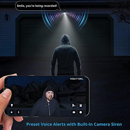 Night Owl Sp Bluetooth Video Home Security Camera System cu Wi-Fi IP 1080p HD Indoor/Outdoor Spotlight cu audio 2-Way și 1TB