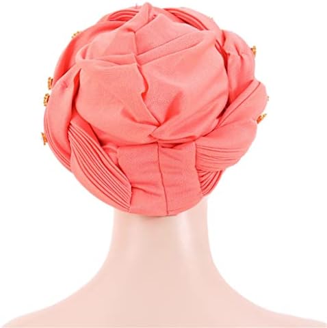PDGJG femei Turban Cap moda manual Hijab pălărie femei panglica Pălării Lady cap Wraps bonete păr