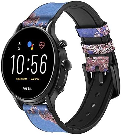 CA0143 Mount Fuji Sakura Cherry Blossom Smart Smart Watch Band curea pentru fosile pentru femei Gen 5E, Womens Gen 4, Hybrid
