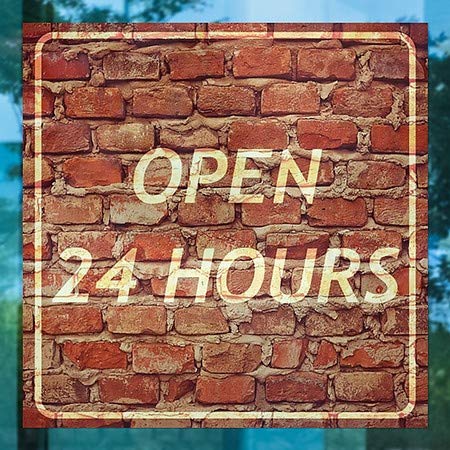 CGSIGNLAB | Deschideți 24 de ore -Ghost Brick Aged Brick Window Window | 24 x24