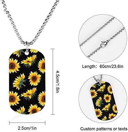 Floarea-soarelui pe negru femei colier personalizate pandantiv Reglabil lungime Bijuterii Pentru Home Travel Party