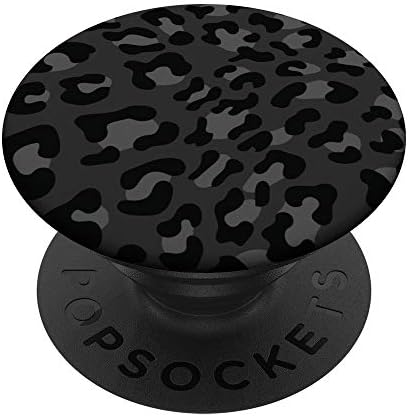 Drăguț design de tipar leopard negru pentru femei pe popsockets negru Popgrip: Grip swappable pentru telefoane și tablete