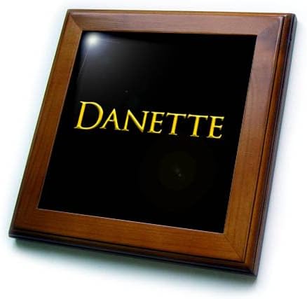 3drose Danette nume femeie populară în America. Galben pe cadou negru - Plăci încadrate