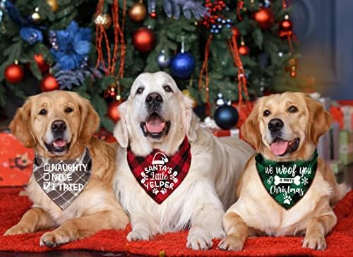 4 pachet Crăciun Crăciun de Crăciun Bandanas - Triunghi toamna Crăciun Crăciun câine bandana clasic clasic pentru animale de