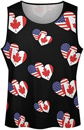 Canada American inima Pavilion bărbați Rezervor de top fără mâneci tricou Pulover Vest Gym Tricouri vara