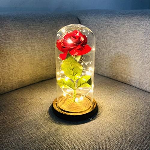 Toyandona LED Birou Lumină Lumină LED de trandafir Lumina, LED cu flori cu șir de sârmă de cupru LED USB, lampă de masă pentru