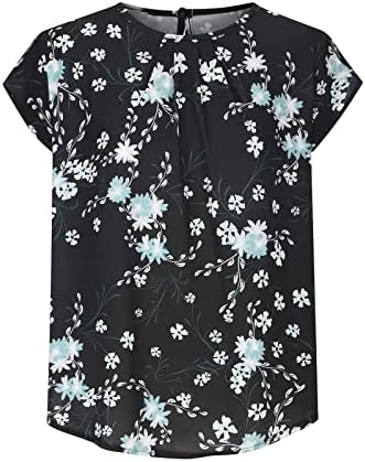 Maneca lunga compresie Camasi pentru femei vara imprimare Crewneck cu mâneci scurte vrac top tricou tricou Teen fată