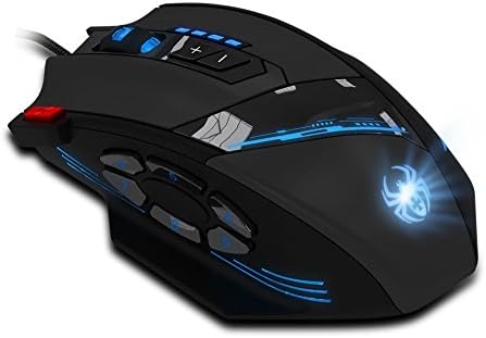 zelotes PC Gaming Mouse, 12 butoane programabile mouse Ergonomic, 4000dpi USB Wired Mouse, LED RGB Computer Mouse, PC Gaming