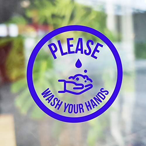 Decalare de perete de vinil - Vă rugăm să vă spălați pe mâini - Semn de siguranță Autocolant de avertizare pentru baie pentru