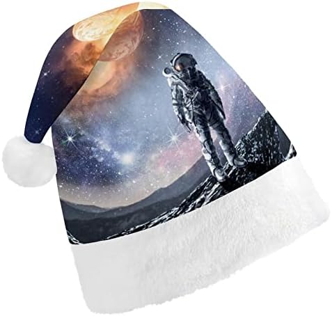 Spațiu gaura Astronaut Amuzant Crăciun pălărie Moș Crăciun pălării scurt PLUS cu mansete albe pentru Xmas Holiday Party Decor