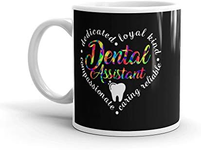 Cadouri de asistent stomatologic, cămașă stomatologică, cadou igienist dentar, cana albă lucioasă 2