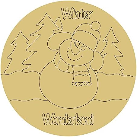 Snowman Design de linii decupaj lemn neterminat iarna carte de colorat USA umeraș MDF forma panza stil 20 Art 1