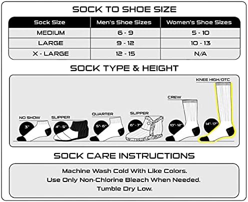 Peste vițel șosete pentru bărbați și femei 9-11 10-13 13-15 umiditate rătăcită șosete înalte cu cizme amortizate 6 pachete