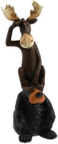 Bear & Moose „On The Lookout”, figură de sculptură colectabilă, 9 inci