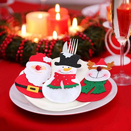 TOYANDONA Crăciun Tacamuri titularii Moș Crăciun om de zăpadă Reindeer cuțit și furculiță sac argintărie titularii Set pentru