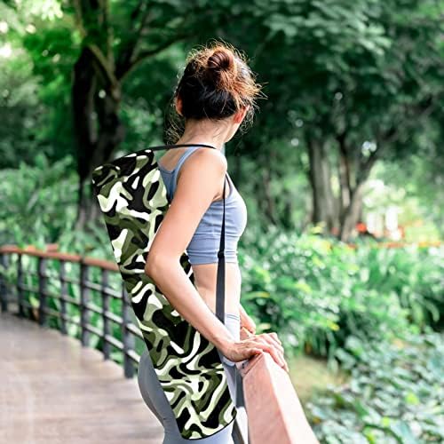 Camuflaj linii Yoga Mat saci Full-Zip Yoga Carry Bag Pentru Femei Bărbați, Exercitarea Yoga Mat Carrier cu curea reglabilă