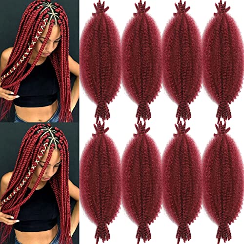 8 pachete Marley Twist Braiding Hair 12 Inch Elastic Afro Twist Hair Pre-fluffed Spring Twist Hair pentru Femei negre Cuban