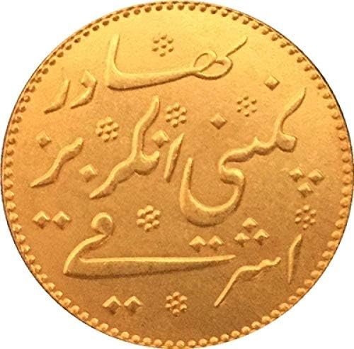 24-K Gold Placat 1819 Copie de monede britanice pentru camera de casă decor de birou