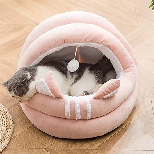 Pat de pisică pentru pisici de interior case de pisici, pat de câine mic cort de pisică colibă de pisică formă de casă de peșteră