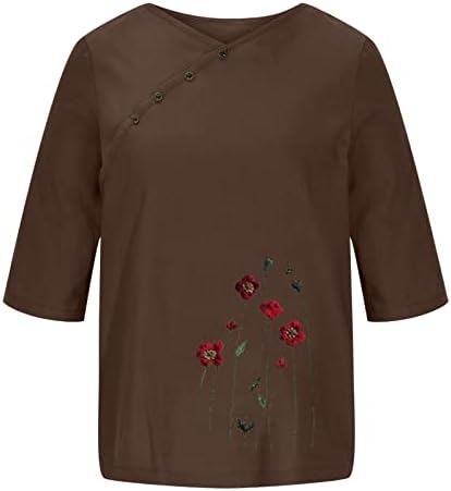 Floral Graphic Loose Tops pentru doamne scurte 1/2 mânecă pentru barcă gât spandex lenjerie tricouri de top tricouri adolescente hm