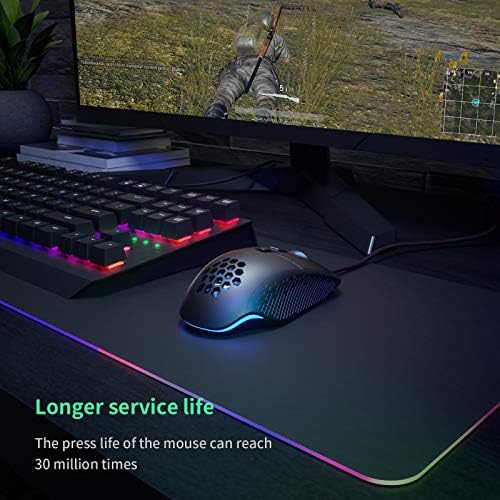 Mouse cu fir QYD Gaming Mouse Computer cu fagure ușor cu 8 butoane programabile Chroma RGB Backlight 7200 DPI senzor optic