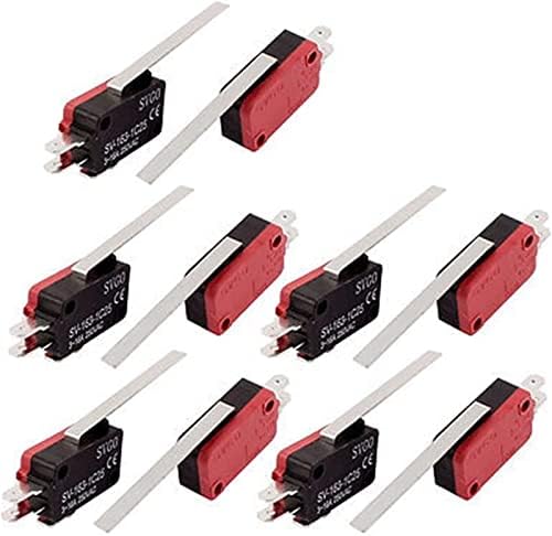 Shubiao Micro Switch-uri 10buc momentan lung drept balama pârghie braț 1NO 1NC Micro limita comutator roșu SV-163-1C25