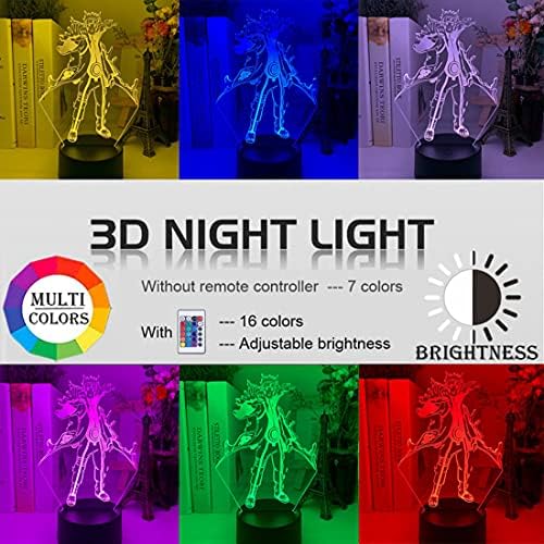 Uchiha Itachi Uzumaki 2 Model 1 Set 16 culori LED lumină de noapte imprimare 3D cu telecomandă / control tactil, Lămpi reîncărcabile